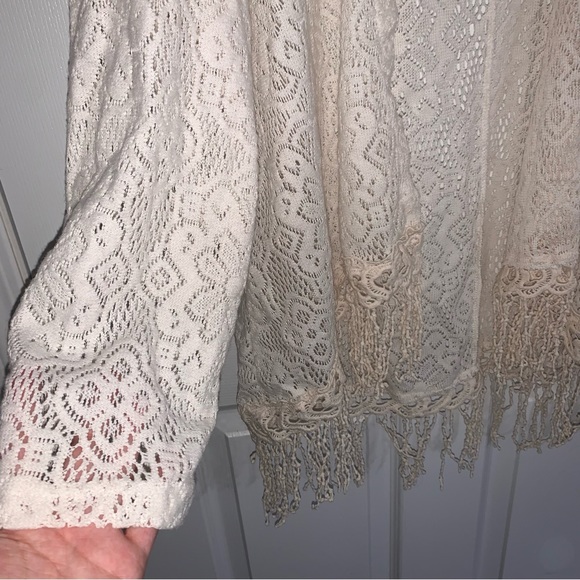 Ardene Cardigan Lace Fringe Long sleeve Kimono - Picture 4 of 6